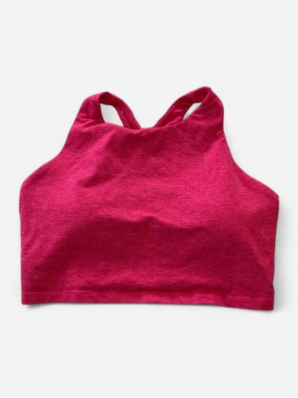 Aerie Offline Hugger Longline High Neck Hot Pink Heather Sports Bra Size L